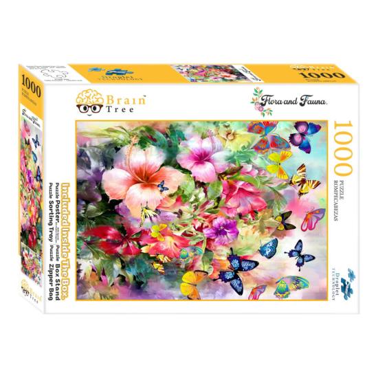 Puzzle Brain Tree Fleurs et Papillons de 1000 Pièces Puzzle Brain Tree Fleurs et Papillons de 1000 Pièces