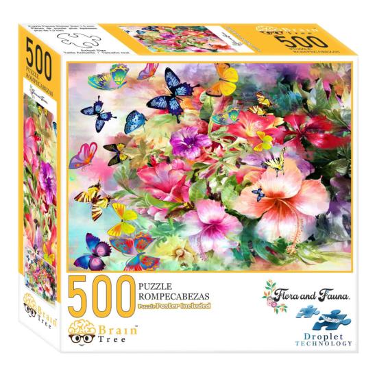 Puzzle Brain Tree Fleurs et Papillons de 500 Pièces Puzzle Brain Tree Fleurs et Papillons de 500 Pièces