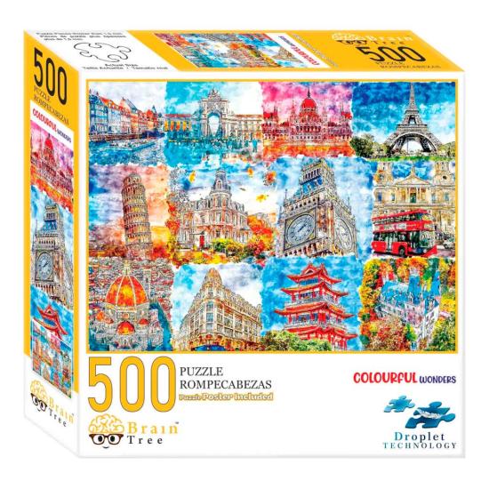 Puzzle Brain Tree Monuments en Couleurs de 500 Pièces