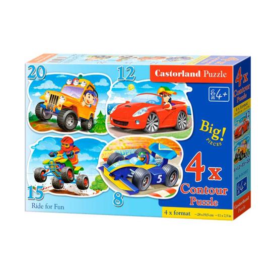 Puzzle Castorland 4x1 Drive and Enjoy 8+12+15+20 pièces