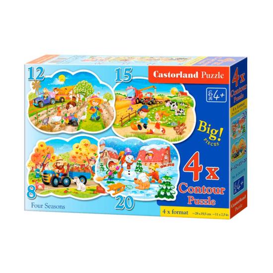 Castorland Puzzle 4x1 Quatre Saisons 8+12+15+20 Pièces
