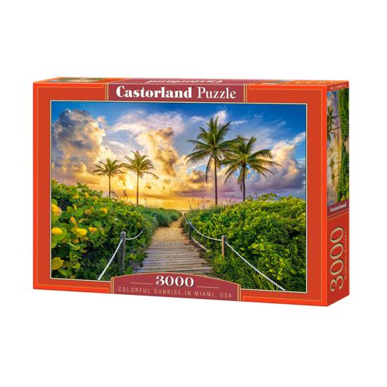 Castorland Puzzle Lever de soleil coloré à Miami 3000 pièces