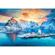 Puzzle Castorland Lever Du Soleil Sur Sakrisoy, Lofoten 1000 piè