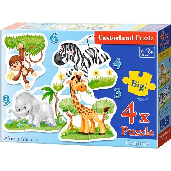 Puzzle Castorland Animaux d'Afrique Progressif 3+4+6+9