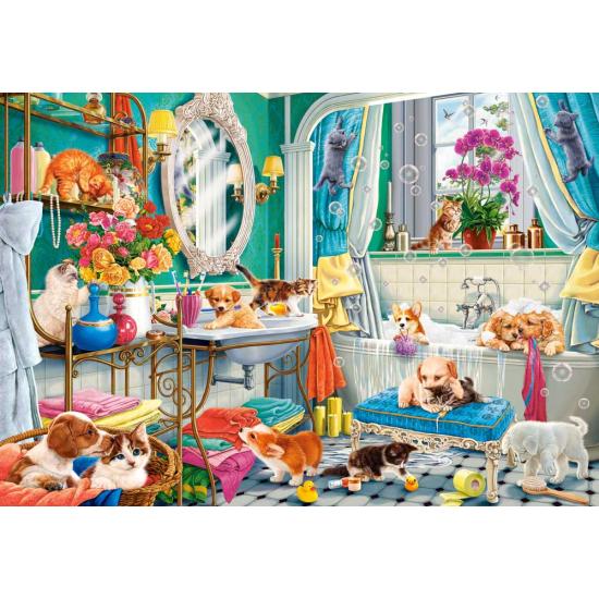 Puzzle Castorland Bain fou Pour Animaux de Compagnie de 1500 P Puzzle Castorland Bain fou Pour Animaux de Compagnie de 1500 P