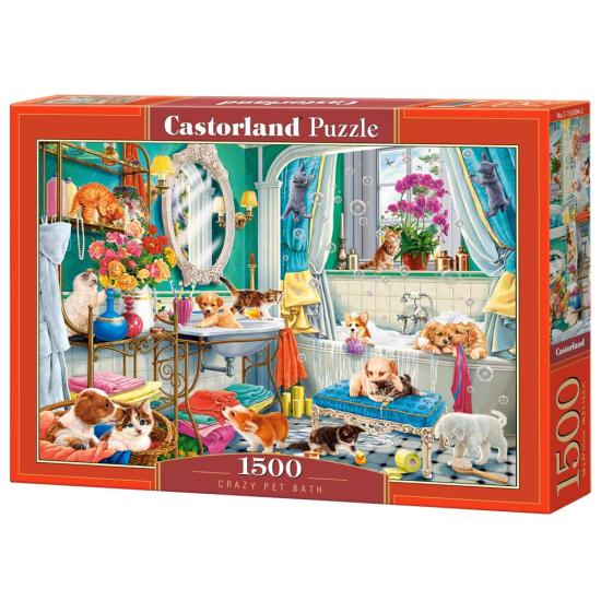 Puzzle Castorland Bain fou Pour Animaux de Compagnie de 1500 P Puzzle Castorland Bain fou Pour Animaux de Compagnie de 1500 P