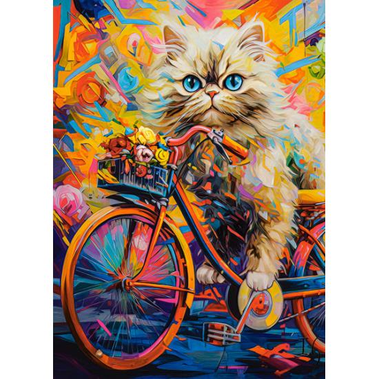 Puzzle Castorland Vélo Chaton Floral 180 pièces