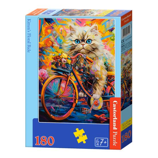 Puzzle Castorland Vélo Chaton Floral 180 pièces