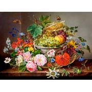 Castorland Nature Morte avec Fleurs et Corbeille de Fruits Puzzl