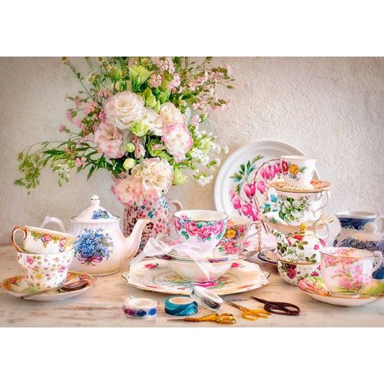 Castorland Nature morte avec porcelaine et fleurs Puzzle 500 piè