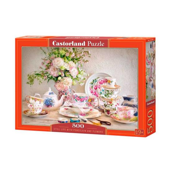 Castorland Nature morte avec porcelaine et fleurs Puzzle 500 piè