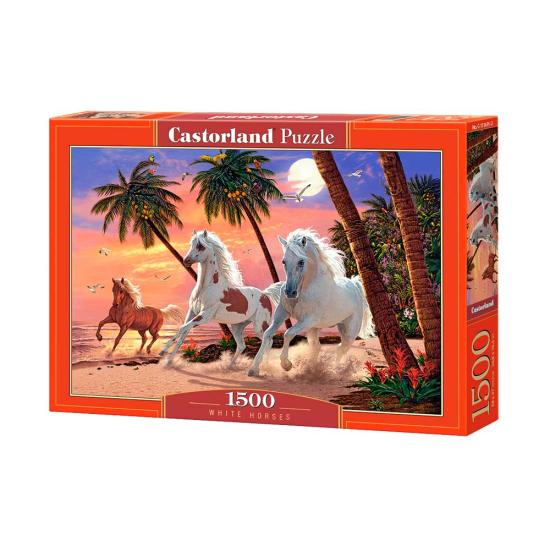 Castorland Puzzle Chevaux Blancs 1500 pièces