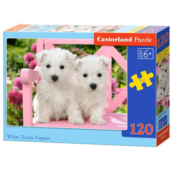 Puzzle Castorland Chiots Terrier Blanc 120 pièces
