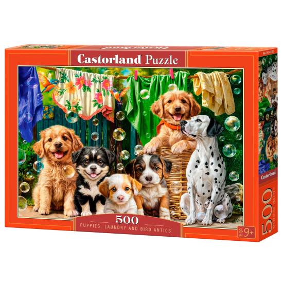 Puzzle Castorland Chiots, Lessive Et Pitreries D'Oiseaux 500 piè