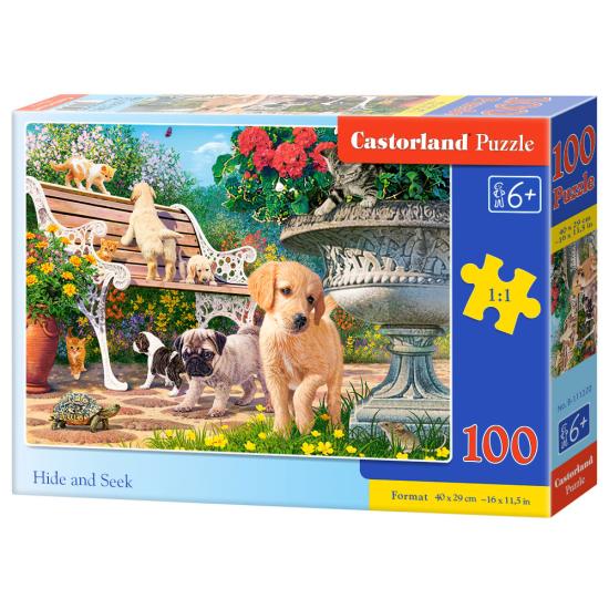 Puzzle Castorland Chiots jouant à cache-cache 100 pièces Puzzle Castorland Chiots jouant à cache-cache 100 pièces
