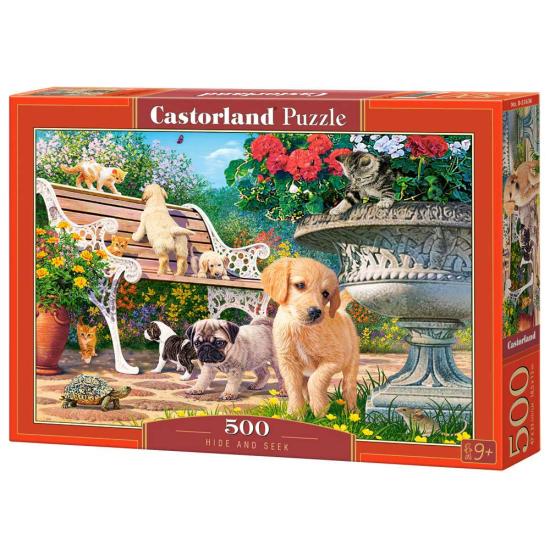Puzzle Castorland Chiots jouant à cache-cache 500 pièces