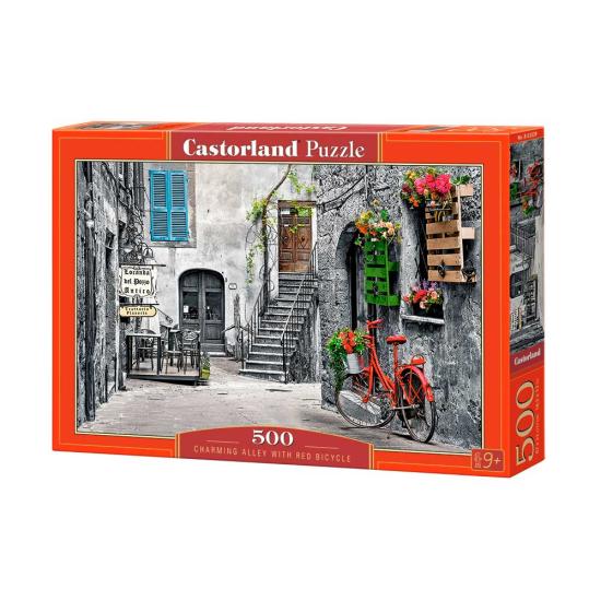 Castorland Puzzle Allée de charme avec vélo rouge 500 pièces