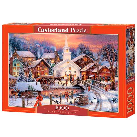 Puzzle Castorland Chemin de l'Esprit de Noël 1000 pièces