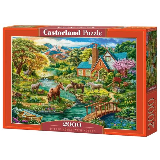 Puzzle Castorland Maison idyllique avec chevaux 2000 pièc