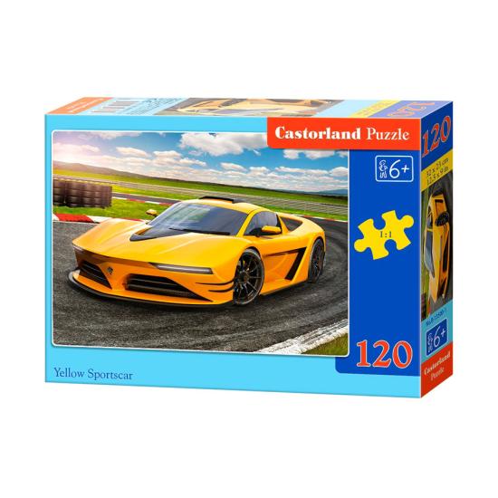 Castorland Puzzle Voiture de sport jaune 120 pièces
