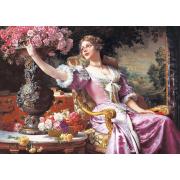 Castorland Dame avec robe lilas et fleurs Puzzle 3000 pièces