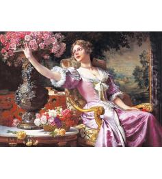 Castorland Dame avec robe lilas et fleurs Puzzle 3000 pièces