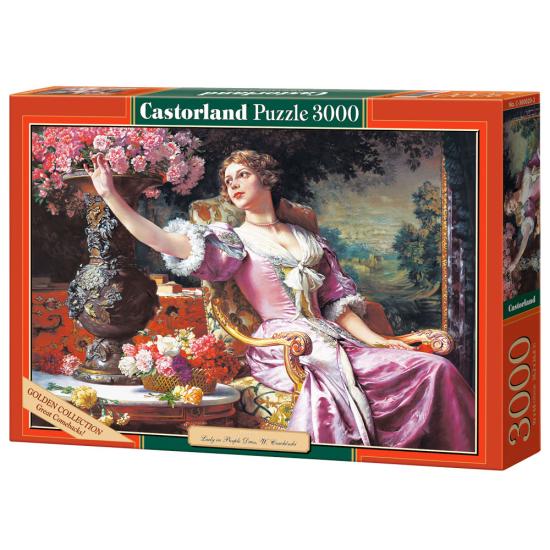 Castorland Dame avec robe lilas et fleurs Puzzle 3000 pièces