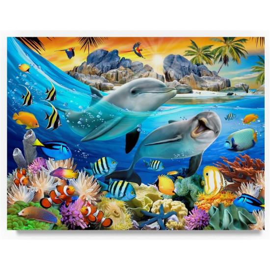 Puzzle Castorland Dauphins sous les tropiques 100 pièces