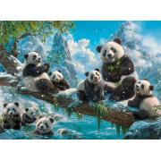 Puzzle Castorland Les Joies Hivernales Des Pandas 2000 pièces