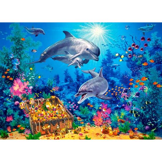 Puzzle de 300 pièces de la famille des dauphins de Castorlan