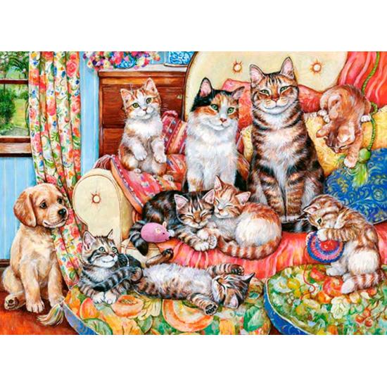 Puzzle de 300 pièces de la famille des chats de Castorland