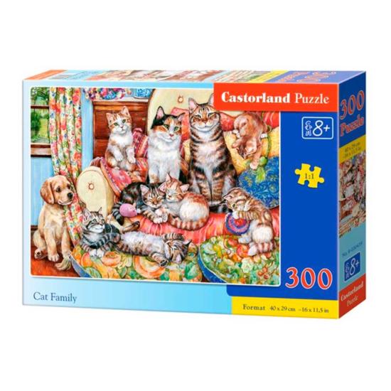 Puzzle de 300 pièces de la famille des chats de Castorland