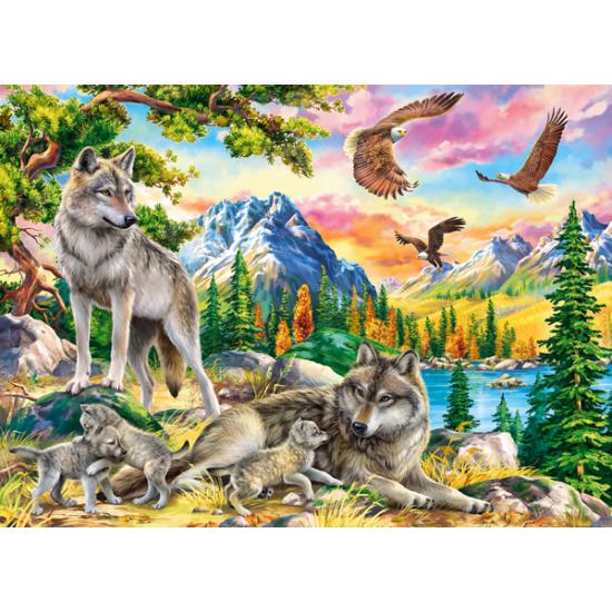 Puzzle Castorland Famille Famille Loups et Aigles de 300 Pieces