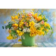 Puzzle Castorland Fleurs printanières dans un vase vert 1000