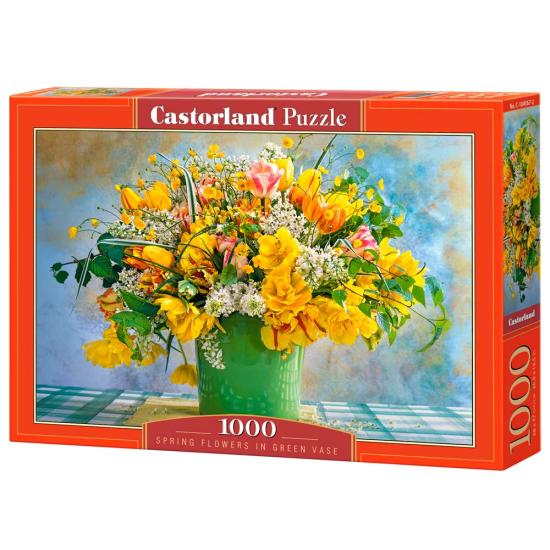 Puzzle Castorland Fleurs printanières dans un vase vert 1000