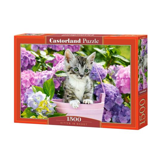 Puzzle Castorland Chaton dans son panier 1500 pièces