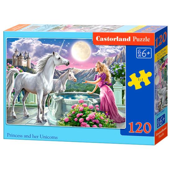 Puzzle Castorland La princesse et ses licornes 120 pièces