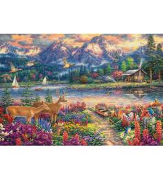 Puzzle Castorland Montagne Majestueuse au Printemps de 1500 Pcs