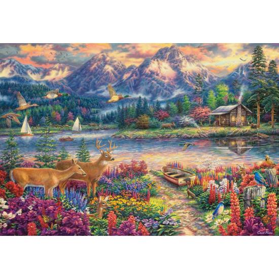 Puzzle Castorland Montagne Majestueuse au Printemps de 1500 Pcs