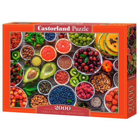 Puzzle Castorland Table Pleine de Superaliments 2000 Pièces