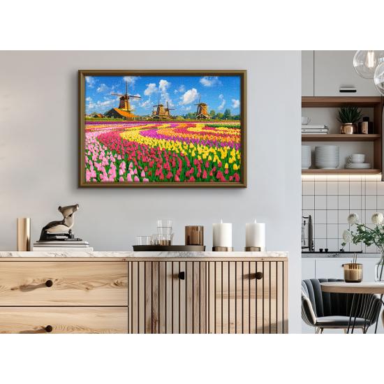 Puzzle Castorland Moulins Hollandais Parmi Les Tulipes 1000 pièc