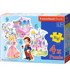 Puzzle Castorland Monde des Princes et Princesses 3+4+6+9