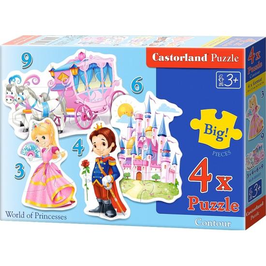 Puzzle Castorland Monde des Princes et Princesses 3+4+6+9
