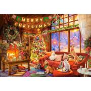 Puzzle Castorland Soirée De Noël Avec Les Animaux De Compagnie 1