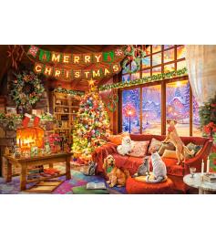 Puzzle Castorland Soirée De Noël Avec Les Animaux De Compagnie 1