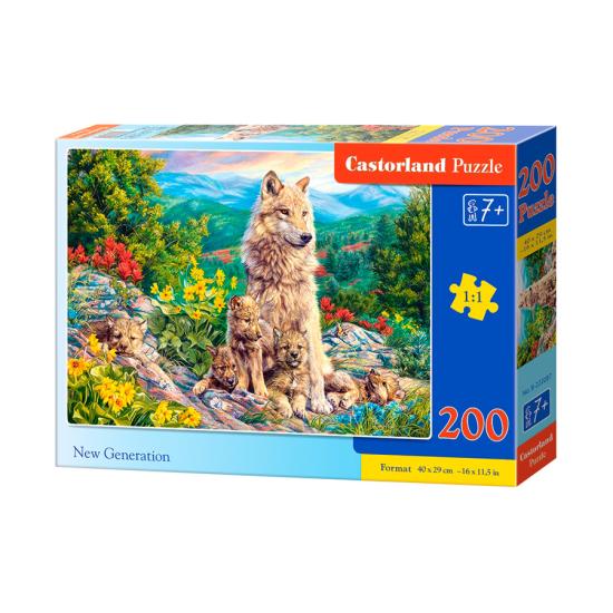 Puzzle Castorland Nouvelle Génération de Loups 200 pièces