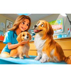 Puzzle Castorland Chiens Chez Le Vétérinaire 120 pièces