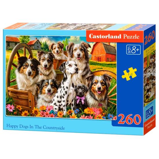 Puzzle Castorland Chiens Heureux À La Campagne 260 pièces