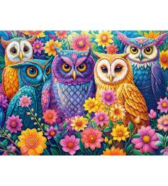 Puzzle Castorland Réunion Des Hiboux Des Fleurs 3000 pièces