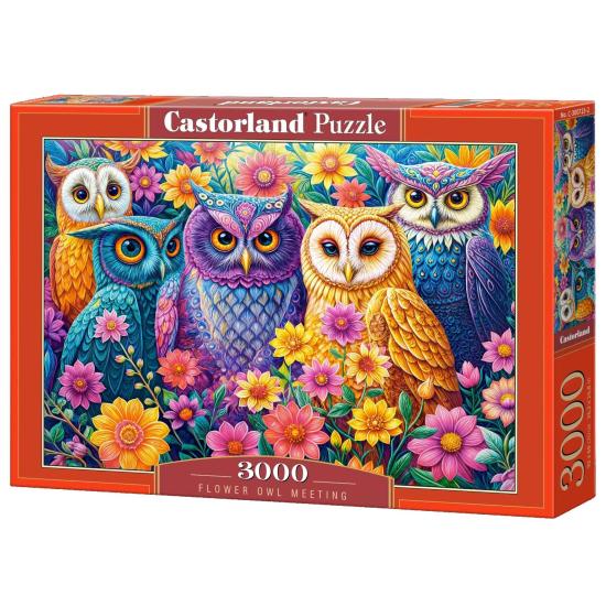 Puzzle Castorland Réunion Des Hiboux Des Fleurs 3000 pièces